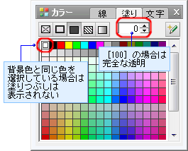 透明度の設定